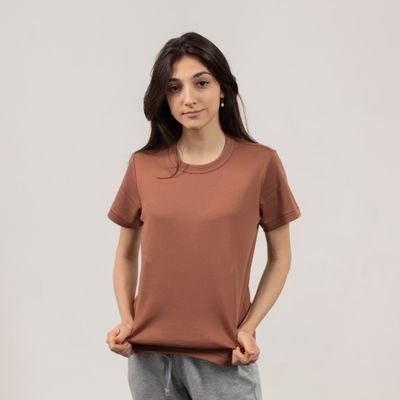 Brown T-Shirt & Gray Trousers