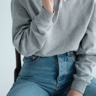 Gray Hoodie with Denim Shorts