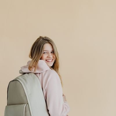 Beige Casual Hoodie